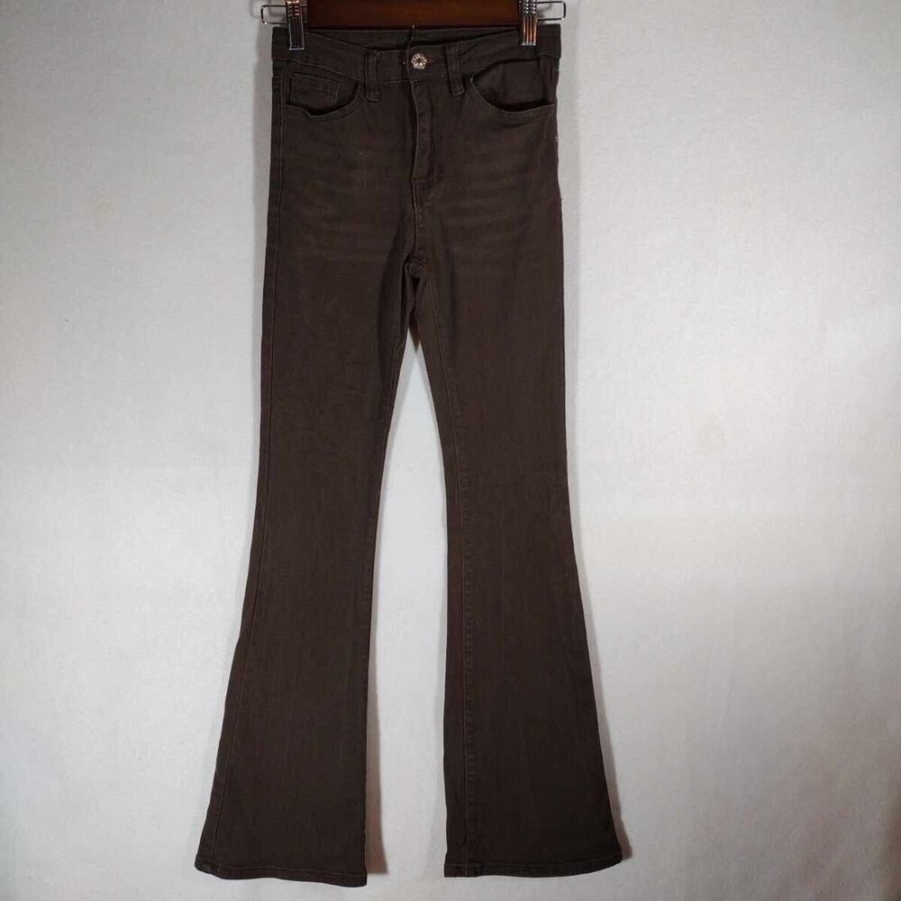 Shein Corduroy Pants Juniors Size XS Brown Size 2 High Rise Pockets Womens